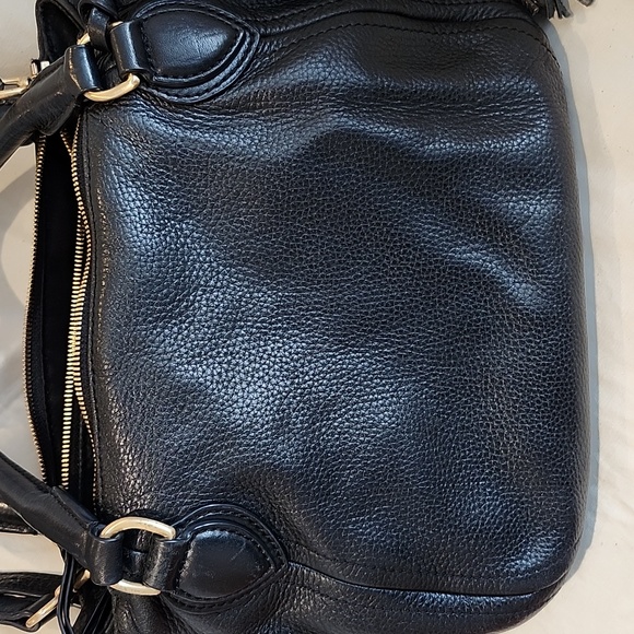 J CREW Black calf pebbles leather shoulder bag with a lot of room and crass bady - Picture 2 of 6